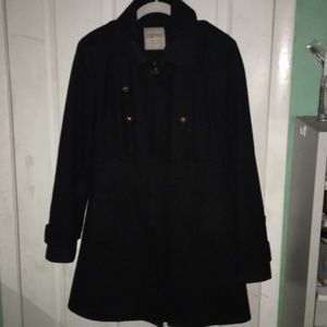 Vintage Esprit navy blue/black wool coat. Small.
